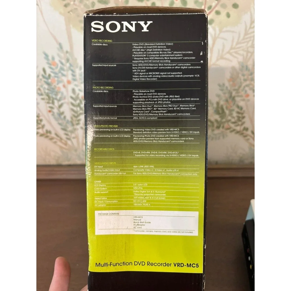 Sony VRD MC5 Multi-Function DVD Recorder Transfer VHS & Camcorder Videos To DVD